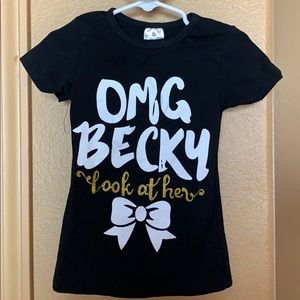 Glitter shirt and shorts outfit